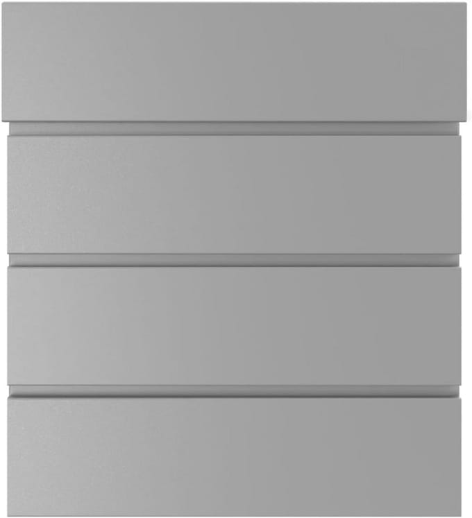 Luxe brievenbus met naam, huisnummer en krantenvak RAL 9007 grijs aluminium