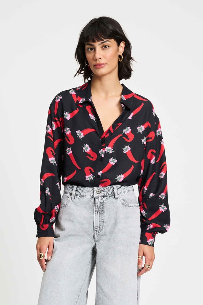 POM Amsterdam Blouse - Violet Pepper Garden Größe: 44 | Blusen Outlet | Damen | Violett