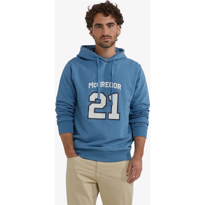 McGregor Graphic Hoody Worker Blue Größe: M | Kaputzenpullis Outlet | Herren | Blau