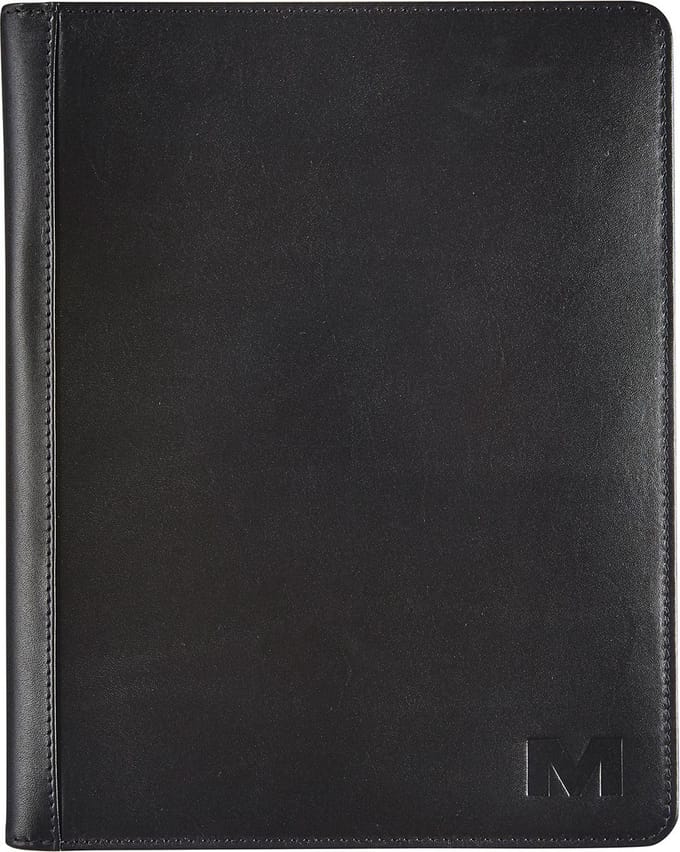 Schrijfmap Maverick All Black A5 inclusief schrijfblok leer zwart