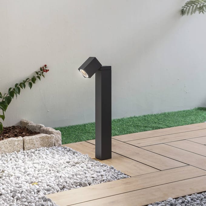 Lindby - Sokkellamp - 1licht - Aluminium - H: 50 cm - GU10 - antraciet