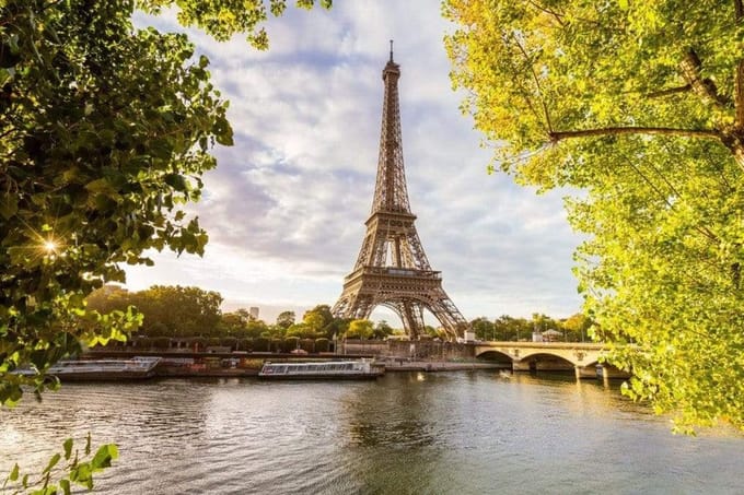 Fotobehang - Siene in Paris 375x250cm - Vliesbehang