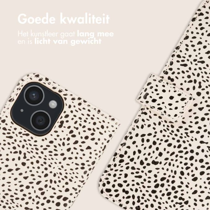 imoshion Hoesje - Geschikt voor Apple iPhone 15 - Design Bookcase smartphone - Desert Dots