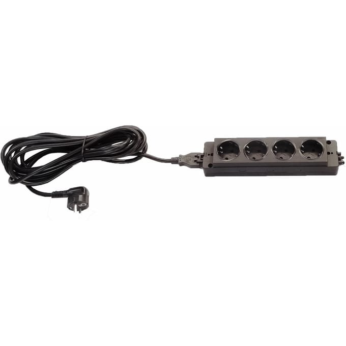 ELSL45DE | 4-voudige stekkerdoos - Accessoires Zwart