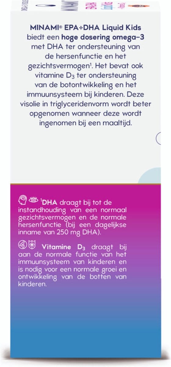 Minami EPA & DHA Liquid Kids + Vitamine D3 - 2 x 100 ml - Voordeelverpakking