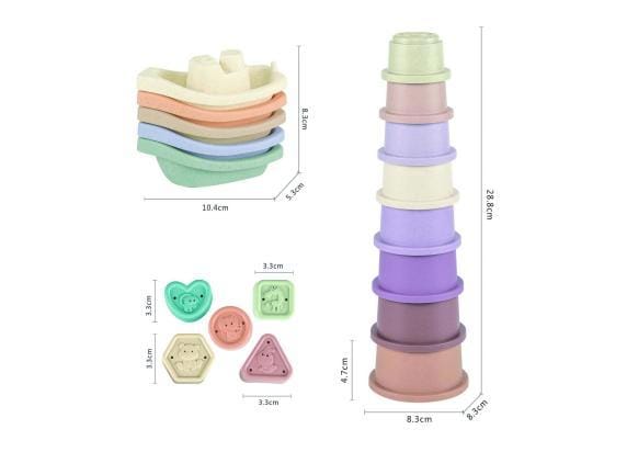 Gevulde vormenstoofemmer 19-delig pastel kleuren Interactief speelgoed