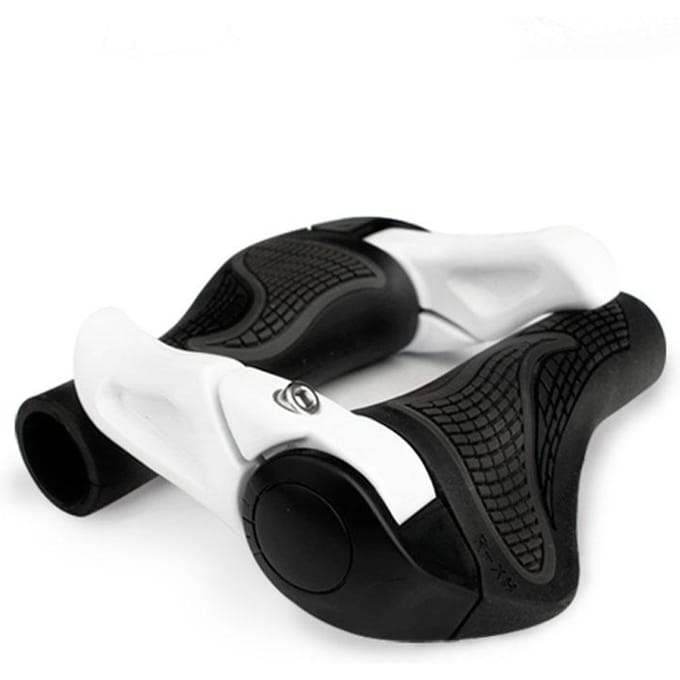 Mountainbike handvatten Stuurgreepuiteinde LOCK-ON Ergonomische fietsaccessoires wit