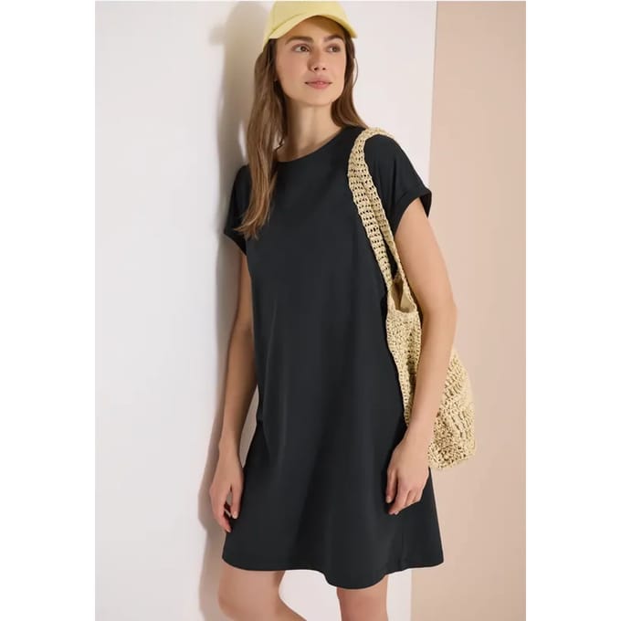 Knielange jersey jurk