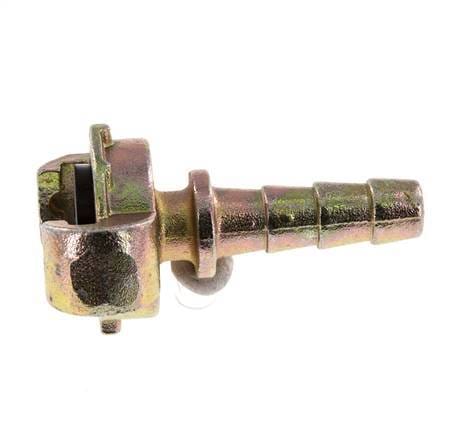 Gietijzer DN 8.5 DIN 3489 Compressor Klauwkoppeling met 13 mm Slangpilaar Veiligheidskraag