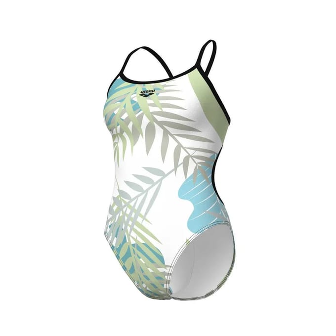 Arena W Light Floral Swimsuit Lace Back black-white Multi