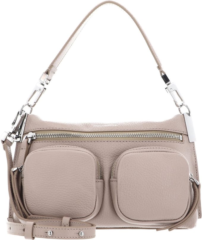 COCCINELLE Leren Schoudertas Hyle Grained Leather Powder Pink Beige