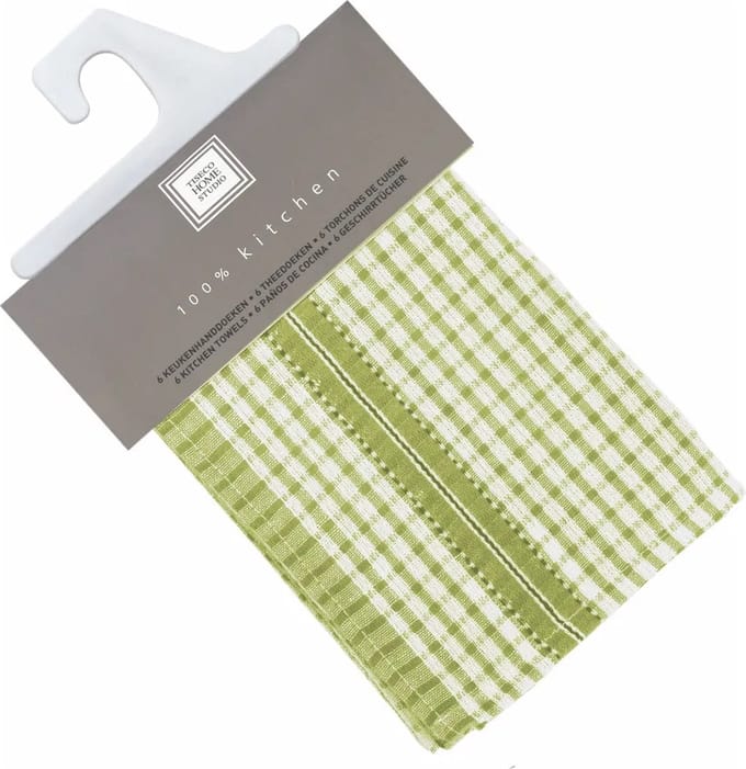 Tiseco Home Studio - Theedoek/Keukendoek - Lime - 45x70 cm - 100% katoen - Set van 6 stuks