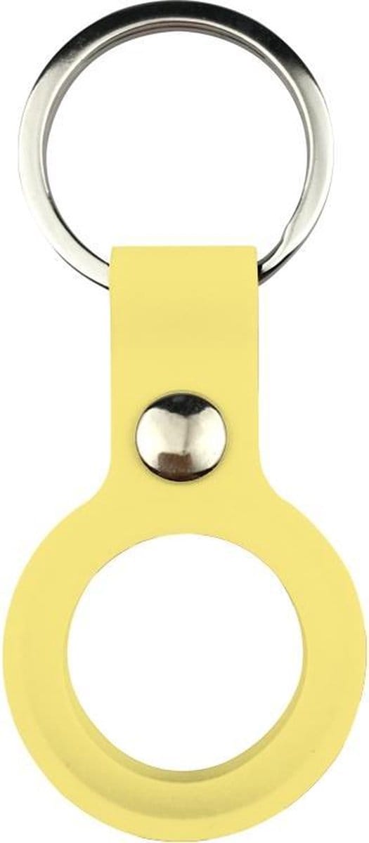 By Qubix - AirTag case liquid series - siliconen hoesje met ring - geel