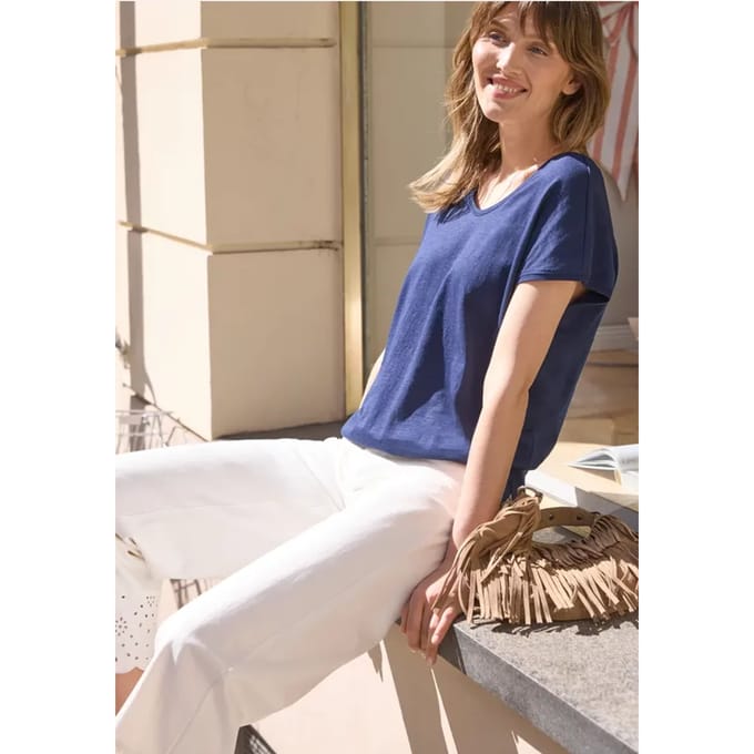 Shirt met hangende schouder in jersey