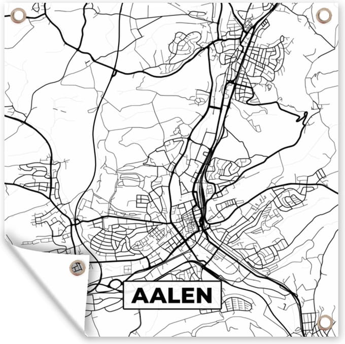 Tuindoek Aalen - Stadskaart - Plattegrond - Kaart - 100x100 cm