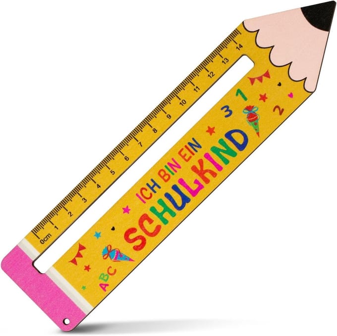 Houten Leeshulp - Leesliniaal Kinderen - Eerste Schooldag - Thema Schoolkind - 215 x 5 cm