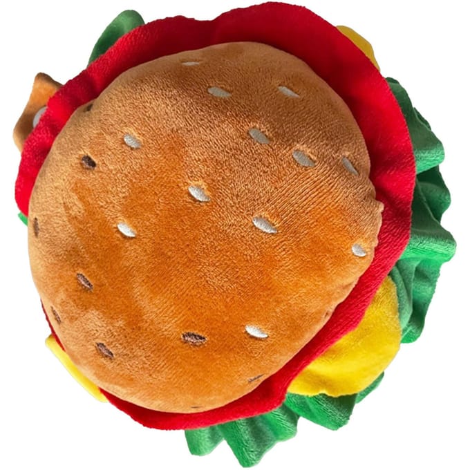 Kat Hamburger Hoofddeksel Cartoon Schattig Zacht Comfortabel Pluche Verstelbare Pet Hoofddeksel voor Feest L red