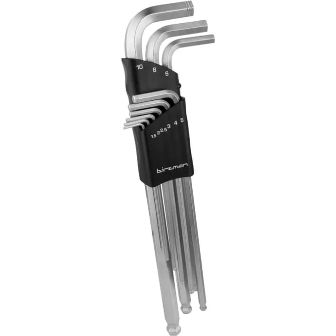 BIRZMAN INBUSSLEUTELSET MET LANGE ARM / 9 STUKS