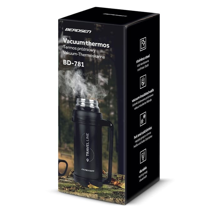 Vacuüm thermoskan - 1500 ml - BD-781 - zwart