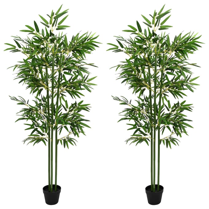 vidaXL - Kunstmatige - Bamboe - Boom - 2 - st - Groen - 45 - x - 18 - x - 175 - cm