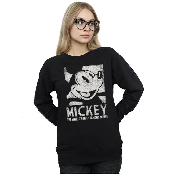 Disney Dames/Dames Mickey Mouse Meest Beroemde Sweatshirt (Zwart)