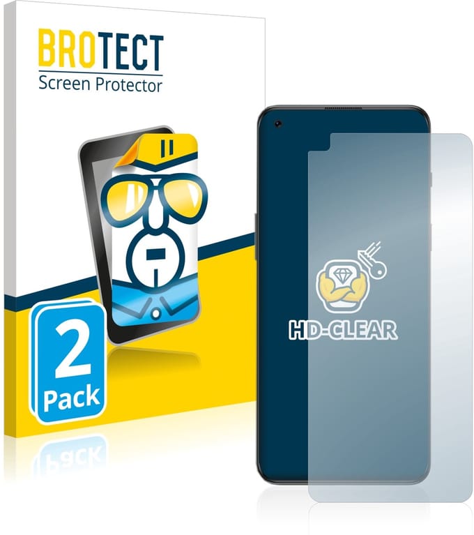 BROTECT - Screenprotector voor OnePlus Nord 2T 5G - Folie Beschermfolie transparant 2 Stuks