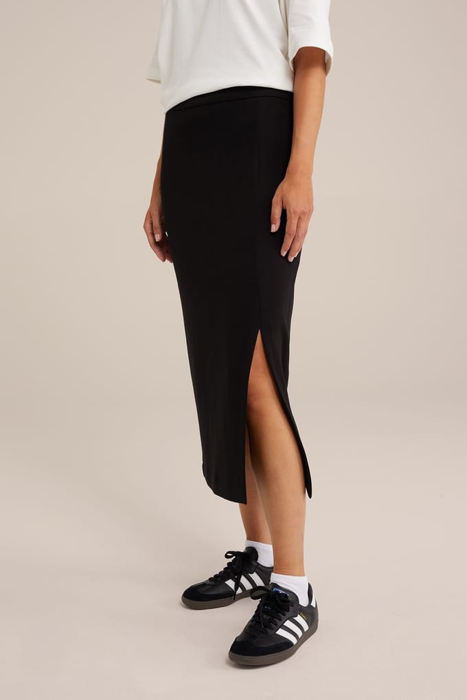 We Fashion Skirt Medium Length Black Größe: M | Midiröcke Outlet | Damen | Schwarz