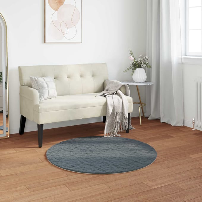 vidaXL - Antislip - vloerkleed - van - imitatie - konijnenbont - OLITE - Antraciet