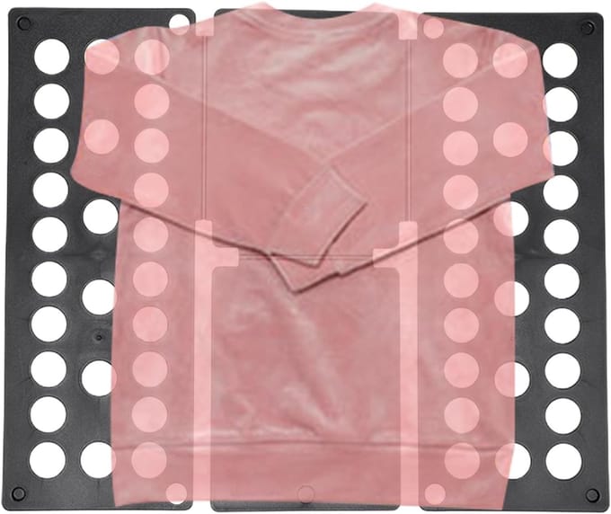 Kledingvouwplank - Was organizer - Kleding sorteren - Ruimtebesparend ontwerp - 40 x 48 cm - Zwart