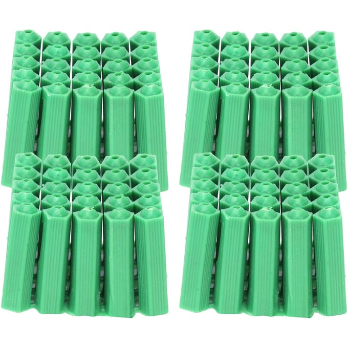 100 stuks M6 Expansiebuis Plastic Muurplug Bevestiging Expansiebuis Accessoire Groen