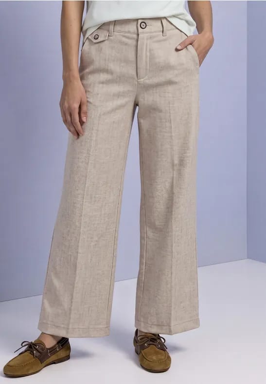 Broek met Straight Leg pijpen in gemêleerde look