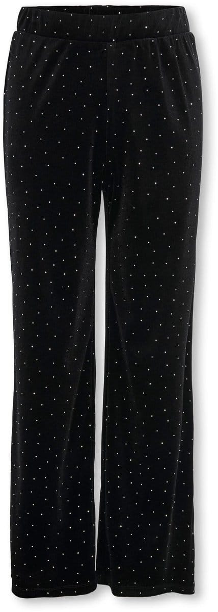 Kids broek VELLA VELVET Black Studs Wide Leg Fit