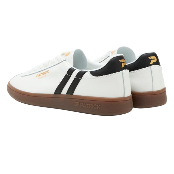 Patrick Mens Monaco Suède Cupsole Sneakers (Wit/Zwart/Dark Gum)