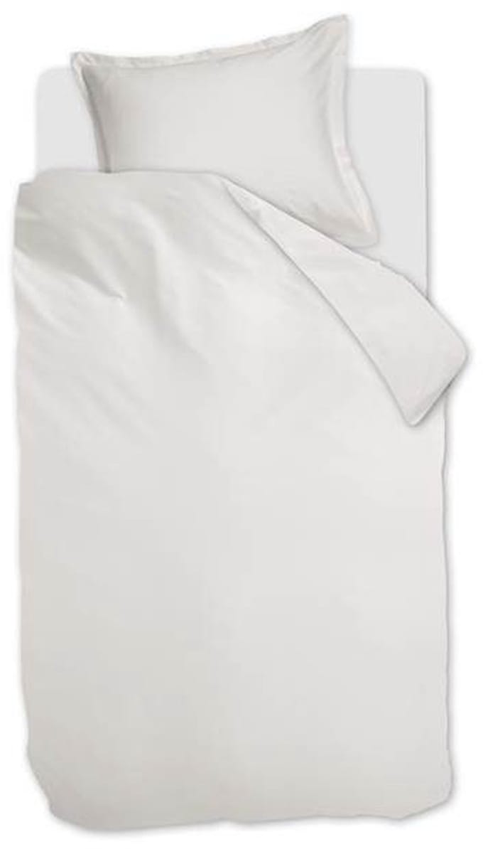 Snoozing Satin Uni Dekbedovertrek - Eenpersoons - 140x200/220 cm - White
