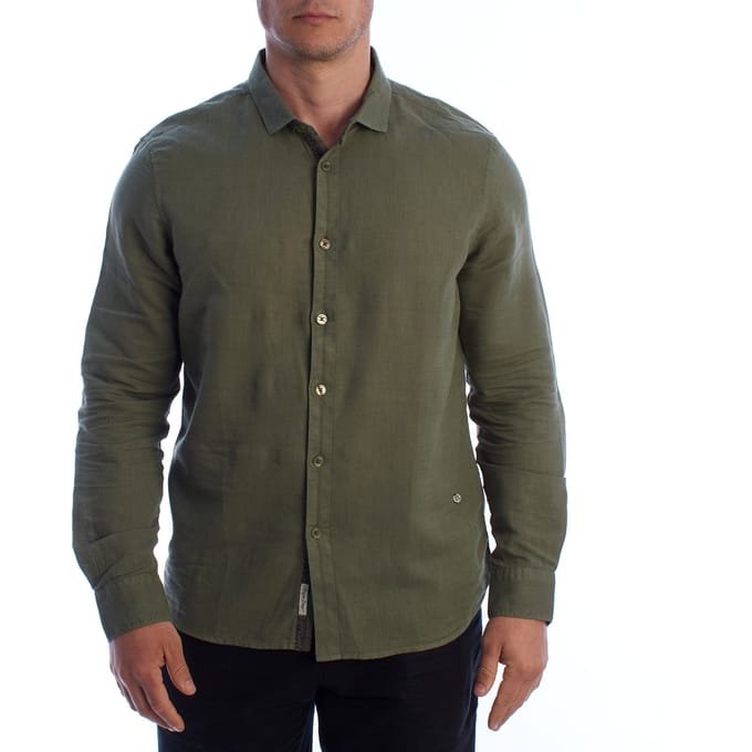 Heren Lange Mouwen Linnen Shirt HS24MCA01