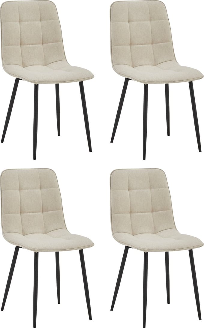 Colenis - Ela Eetkamerstoel - Set Van 4 - Classic Beige - Linnen - Design