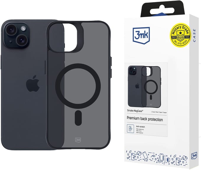 Hoesje voor Apple iPhone 15 Plus - 3mk Smoke MagCase