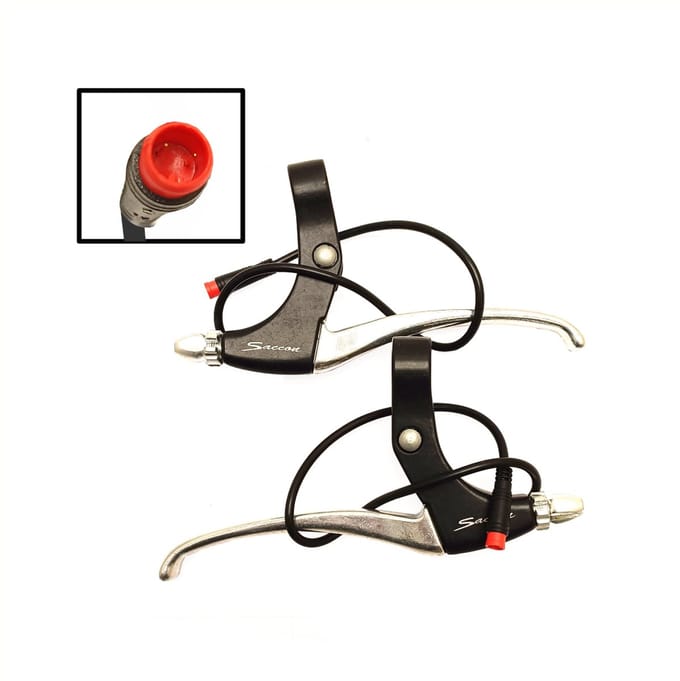 Saccon E-bike remhendel set - magnetische onderbreking - zwart/zilver