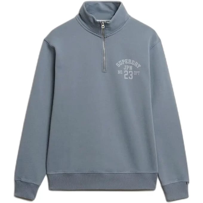 Superdry Trui Athletic Ess Half Zip M2014089a 9j0 Flint Stone Blue Grey Mannen Maat - S