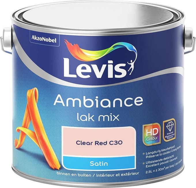 Levis - Ambiance Lak Satin Mix - Clear Red C30 - Mengverf - 2,5 L