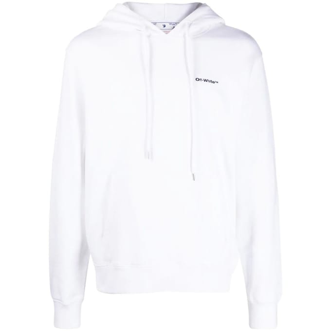 Gebroken witte Diag Wave Outline witte hoodie