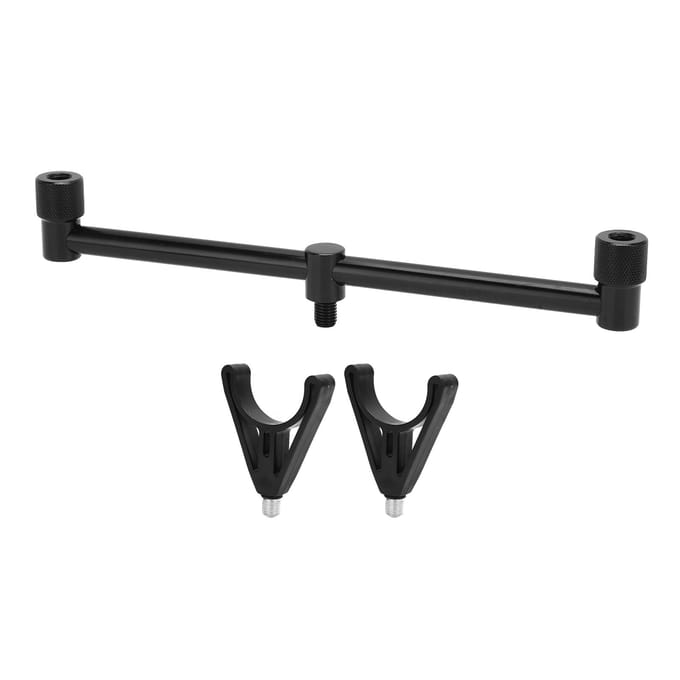Support de Canne à Pêche à la Carpe Support Trépied Extérieur Support de Buzz Bars pour Canne à Pêche à la Carpe Noir(2 Têtes 25cm black