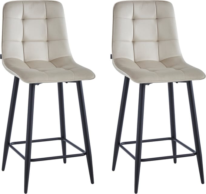 Colenis® - Luciano Barkruk - Set Van 2 - Beige - Fluweel - Velvet - Design