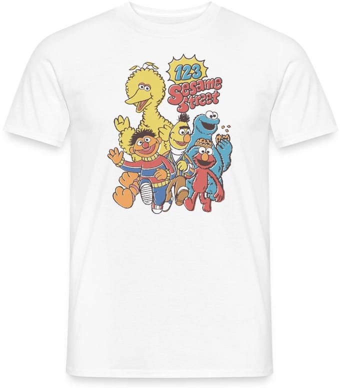 Sesamstraat 123 Sesame Street Groep T-Shirt Heren