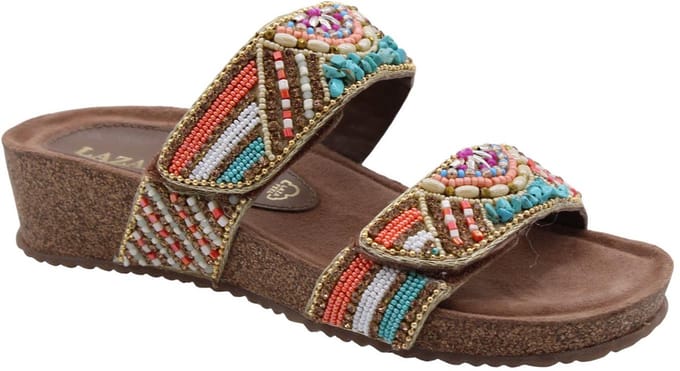 Lazamani - Sol Dames Slippers Leer Multi - Maat 40