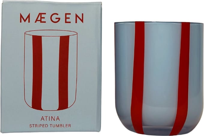 Maegen Drinkglas Strepen Blauw Rood Atina