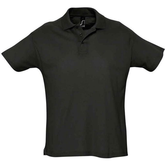 SOLS Heren Zomer II Poloshirt (Zwart)