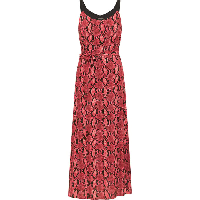 Faina Maxi jurk nelice Dames rode slang