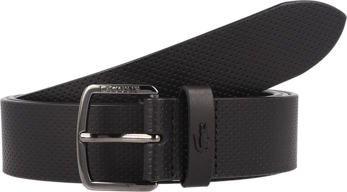 LACOSTE Leren riem Casual Punch Leather Belt W100 Noir zwart