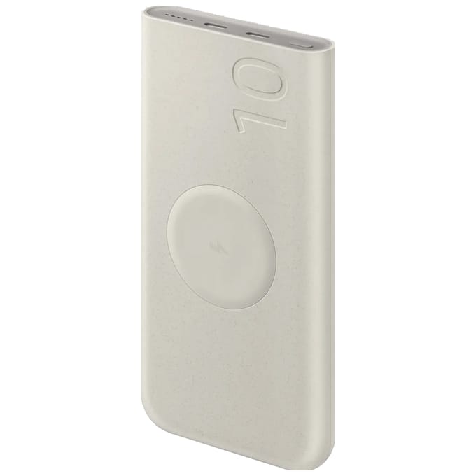 Samsung 25W Powerbank 10000mAh - Draadloze Snellader & Inductieve Battery Pack voor Laptop, Telefoon en Meer - Beige